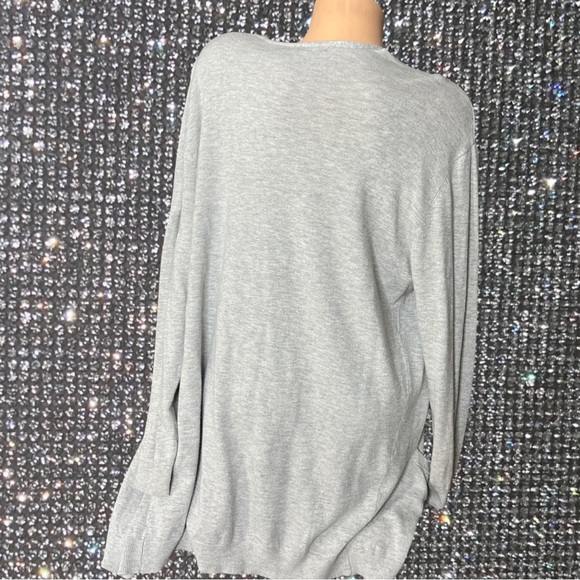 jacqueline de yong cardigan grey white shawl comfy cozy soft waterfall flowy - Picture 2 of 3